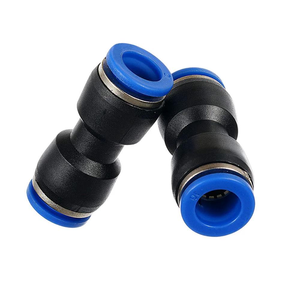 Push To Connect Straight Union Tube Fitting 4mm OD X 4mm OD Pneumatic Connector For Air Lines Quick Connect Elliptical Sleeve 2-pack
