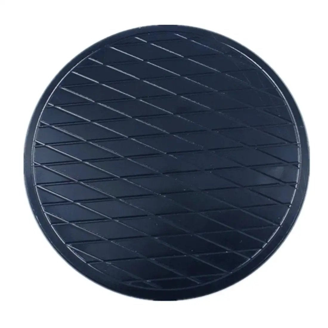 Top view of Anodized Black CNC Aluminum Jack Pad Adapter For Safe Vehicle Lifts, showing textured surface and circular design