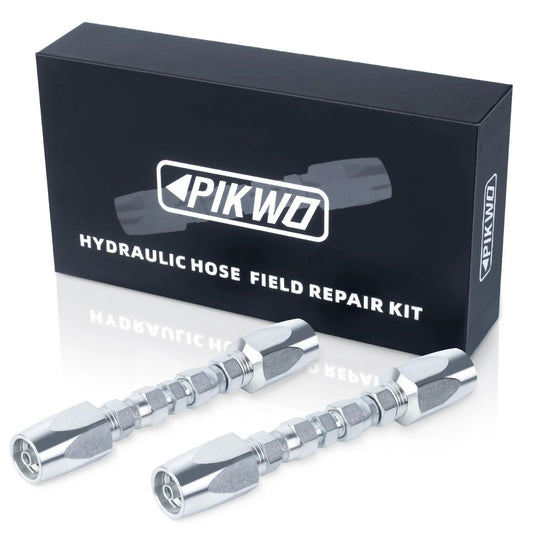 2-Pack Hydraulic Hose Field Repair Kit For 1/4 Inch Inner Diameter Hoses, Reusable And Zinc-Plated Components, packaging and components