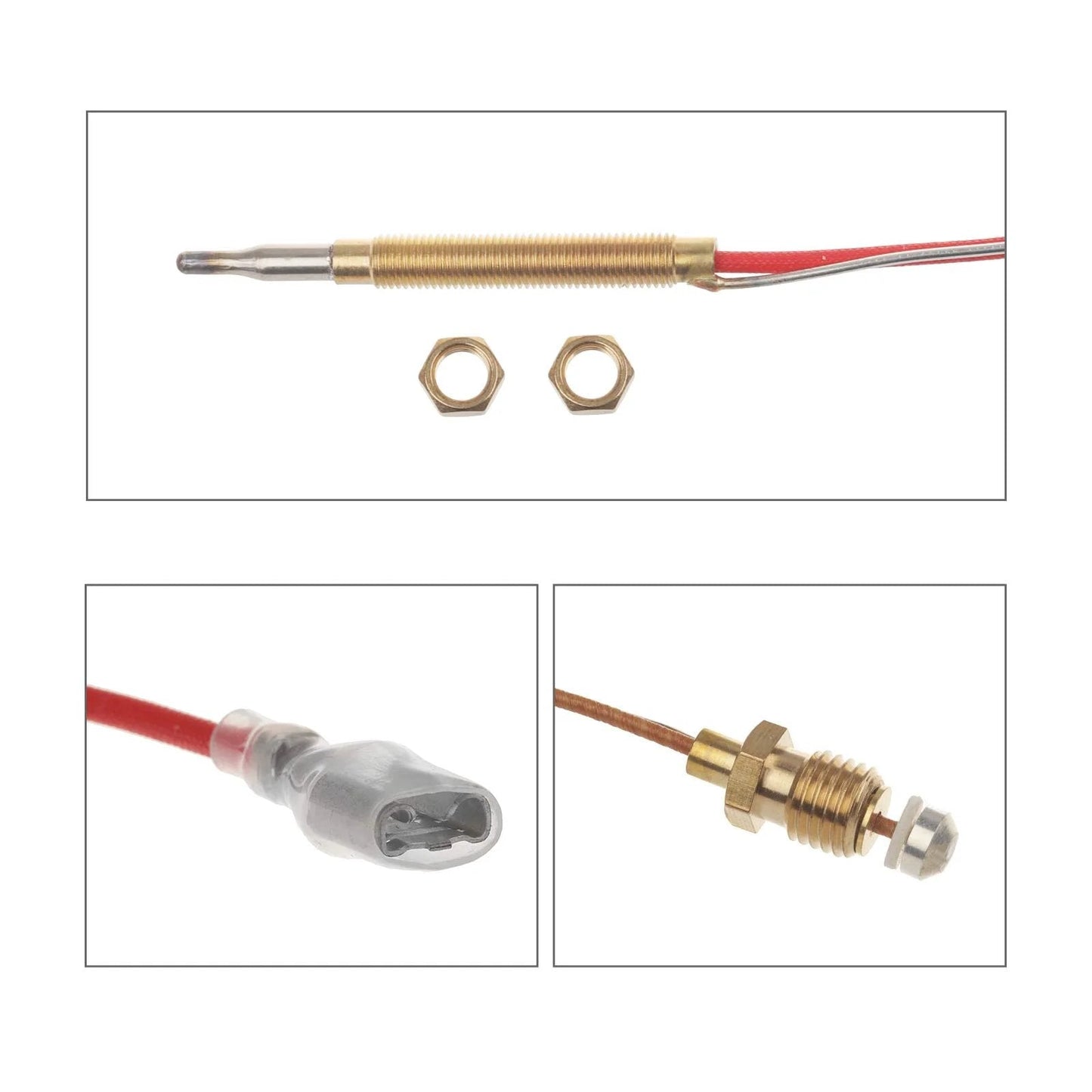Outdoor Patio Heater Thermocouple Sensor With Tilt Switch Includes M8 X 1 End Connection Nuts And M6 X 0.75 Thermocouple Head Threads 16.2 Inch Wire 0.25 Inch Flat Terminal Universal Fit For Gas Grills Fire Pits And Heaters Timsec