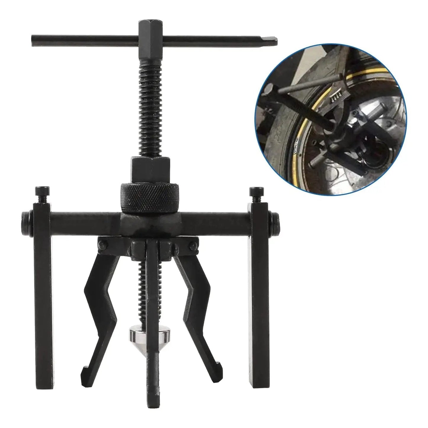 Three Jaw Bearing Puller Tool Kit For Pilot And Blind Bearings, Blind Bearing Extractor Set in CR-V Steel with installation shown