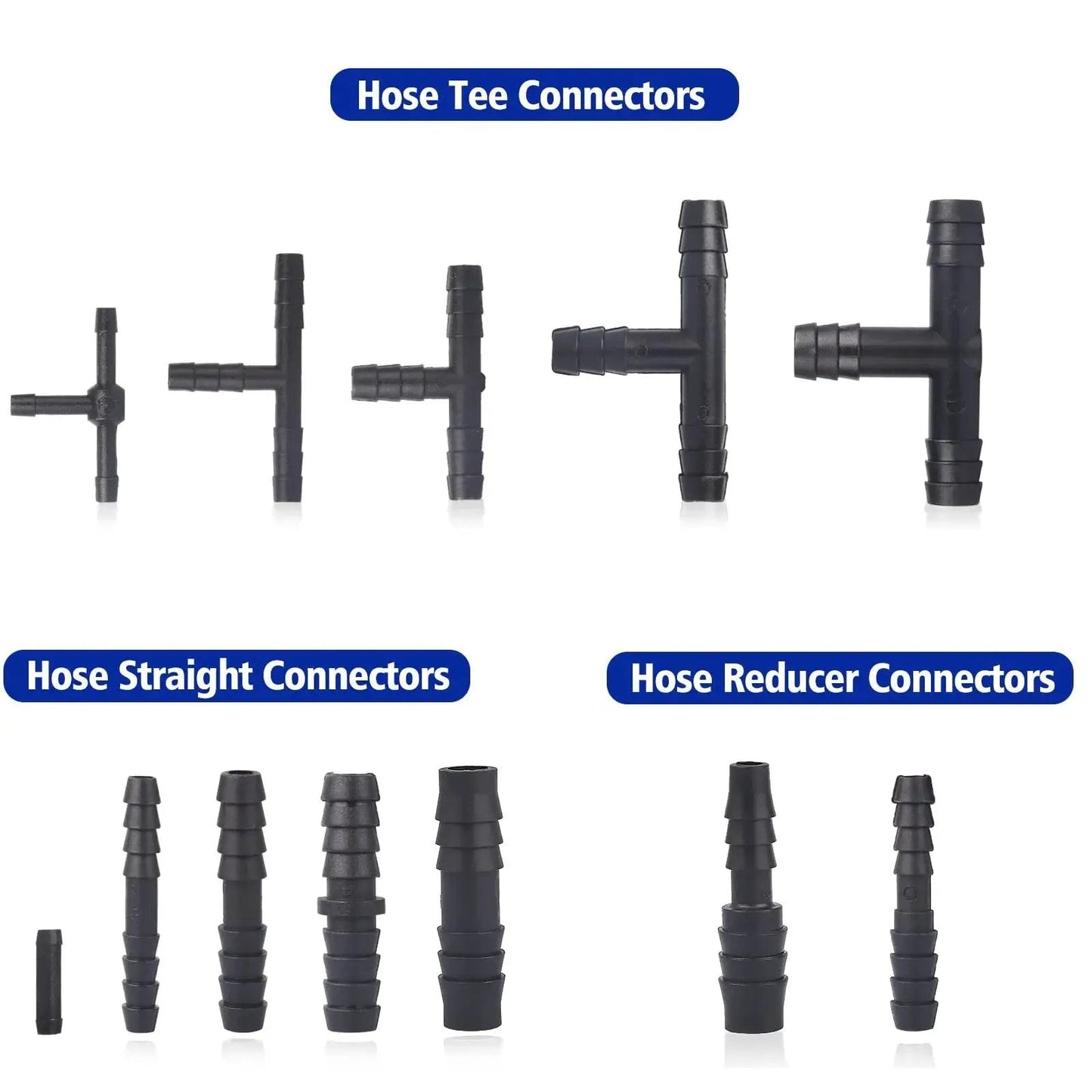 Heavy Duty Nylon Vacuum Connector Kit for Automotive Hoses 240C 460F Heat Resistant 115 Piece Assortment including Tee Reducer Straight Connectors