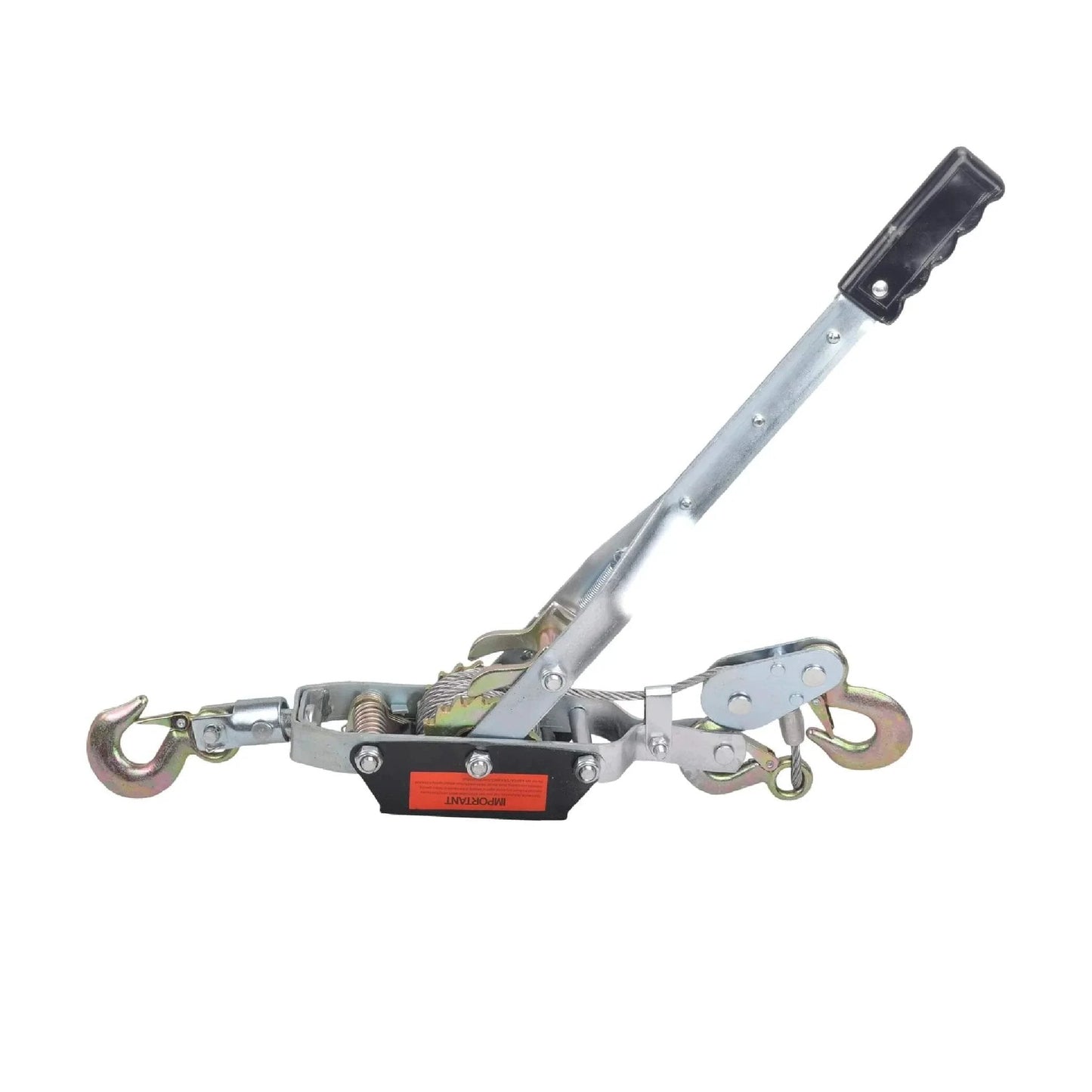 5 Ton Dual Gear Power Puller With 3 Hooks Heavy Duty Steel Cable Come Along Winch Hand Winch For Automotive Hoists And Industrial Lifting Self Closing Safety Latches Anti Slip Handle For Secure Easy And Safe Lifting Of Heavy Equipment