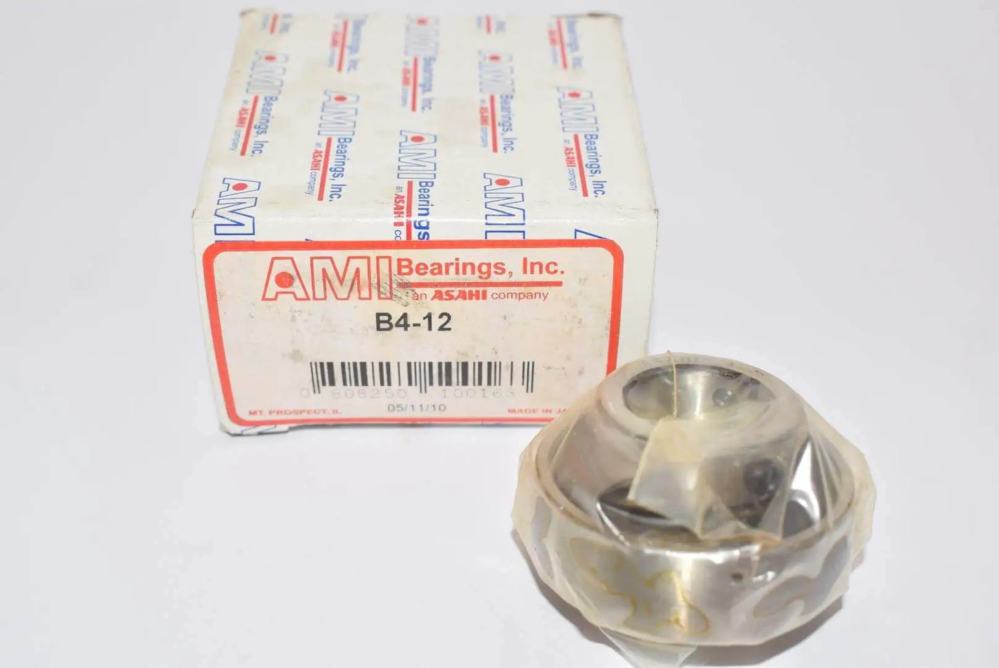 Single mounted bearing B4-12 unit, metric ID/OD/width, sealed option, packaging view