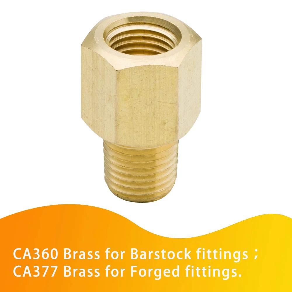 Beefy Brass Pipe Fitting Adapter For One Quarter Inch NPT Male To One Quarter Inch NPT Female High Pressure Up To 1200 PSI Pack Of 2 Durable CA360 CA377 Brass Legines