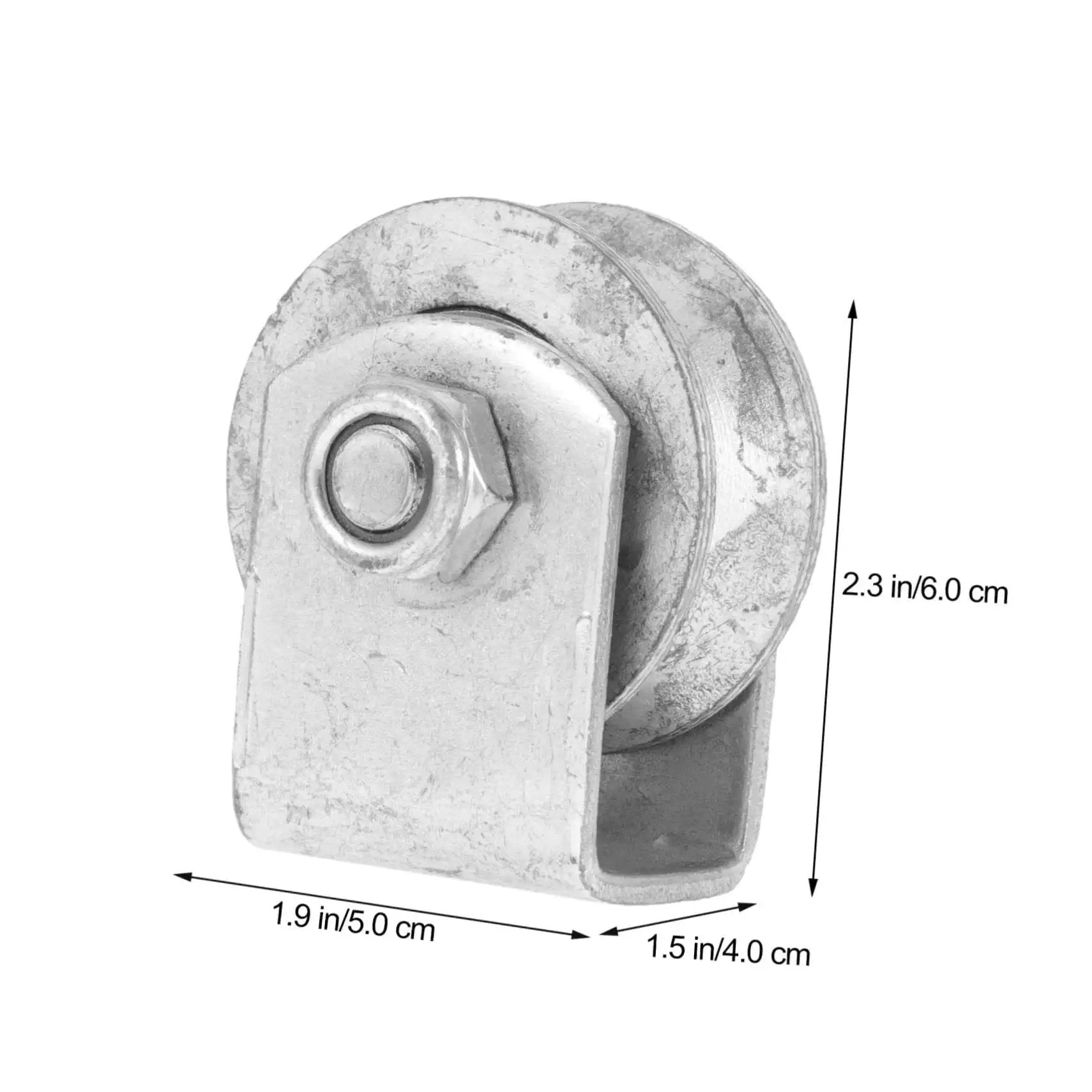 Heavy Duty Cast Iron V Groove Wheel For Garage Doors And Sliding Gates With Swivel Caster Bracket And Cable Pulley, front view