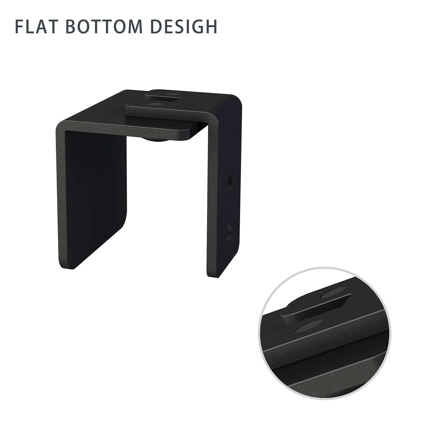 Flat bottom design of Matte Black Floor Guide For Wall Mount Sliding Barn Door Hardware Set Of 2, non-grooved doors