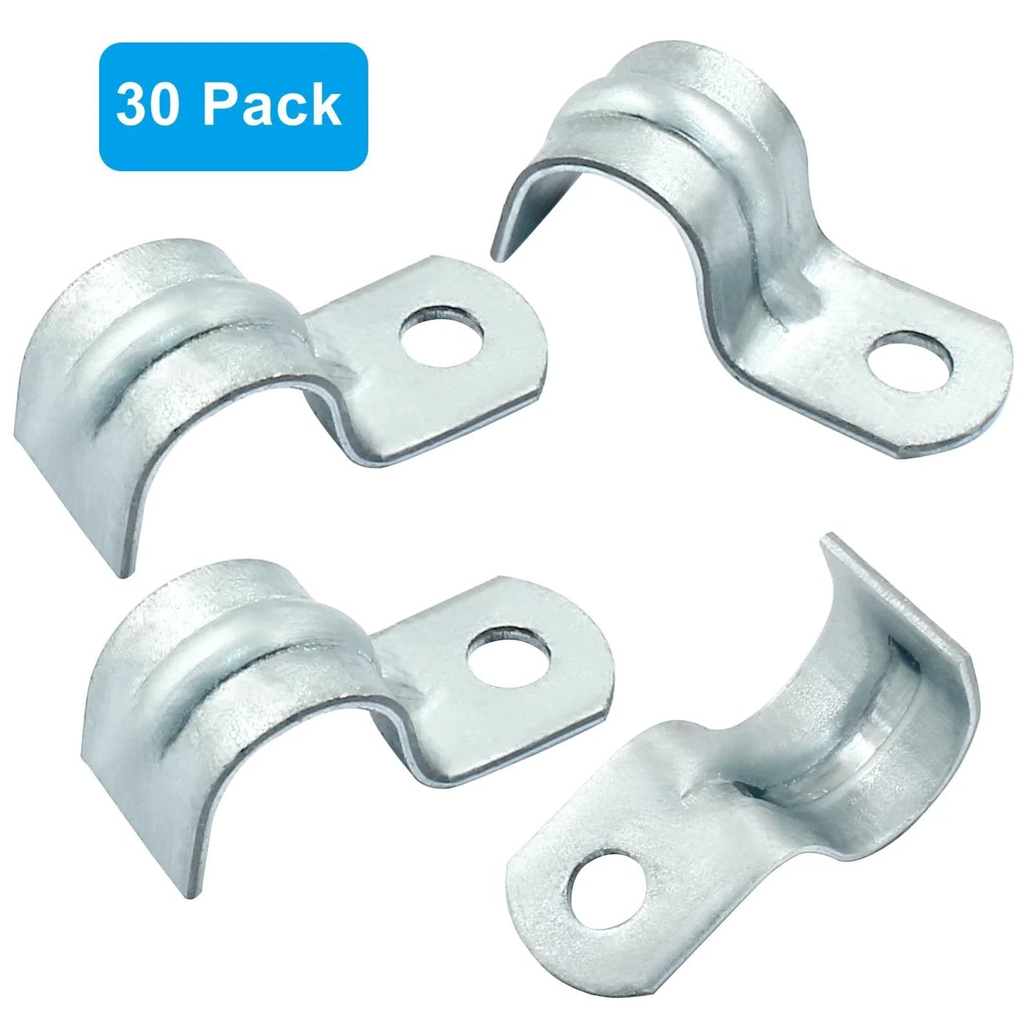 30 Pack M12 Rigid Pipe Straps For One Half Inch Conduit And Pipe Zinc Plated Steel One Hole Clamp Bracket Tough As Nails