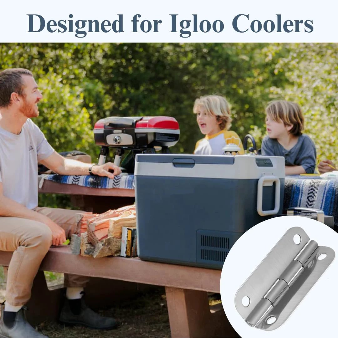 Heavy Duty 316 Stainless Steel Cooler Hinges Replacement Kit For Igloo Ice Chests 3 Pack with outdoor cooler scene