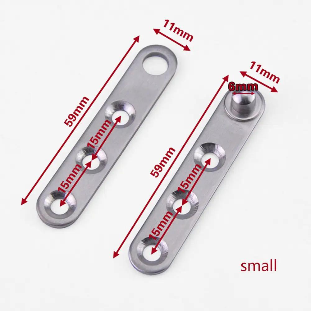 4 Piece Stainless Steel 360 Degree Rotating Concealed Door Hinges with measurements for home improvement projects.