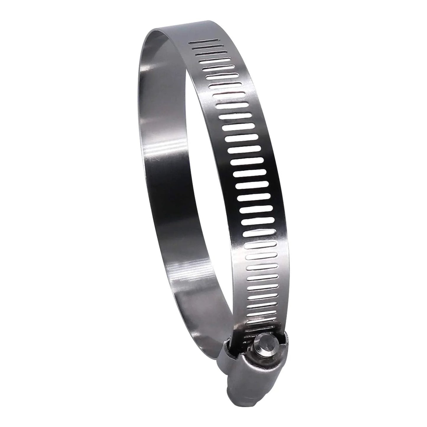 Durable 3.5 Inch Worm Gear Hose Clamp Set in Full Stainless Steel With SAE 56 Size Half Inch Band Width Working Range 78 To 102 Mm 10 Pack For Automotive And Marine Hose Fittings.