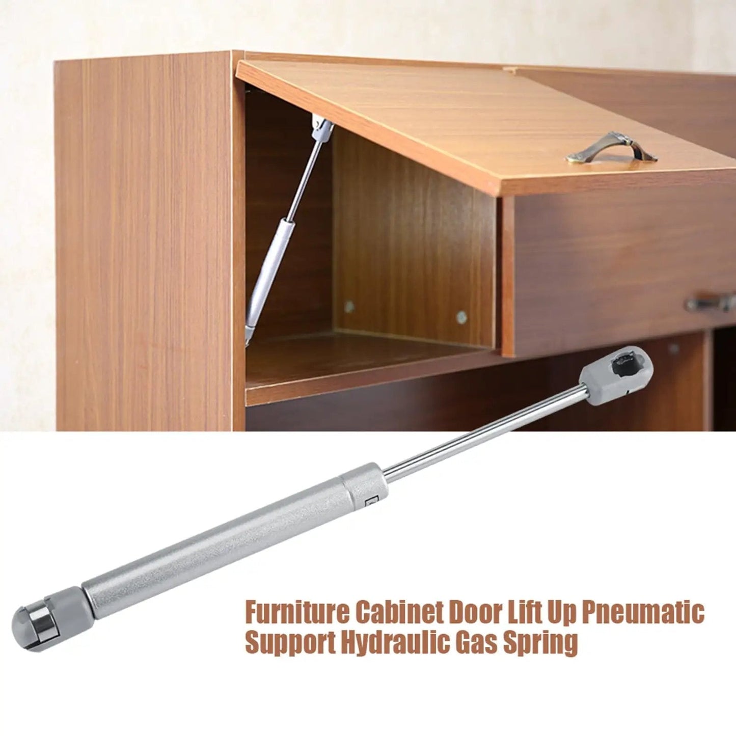 Soft Close Gas Stay Hinges for Cabinets and Storage Boxes, 2 Pack, 150N Lift Support With Thick Zinc Alloy Connector, close-up view