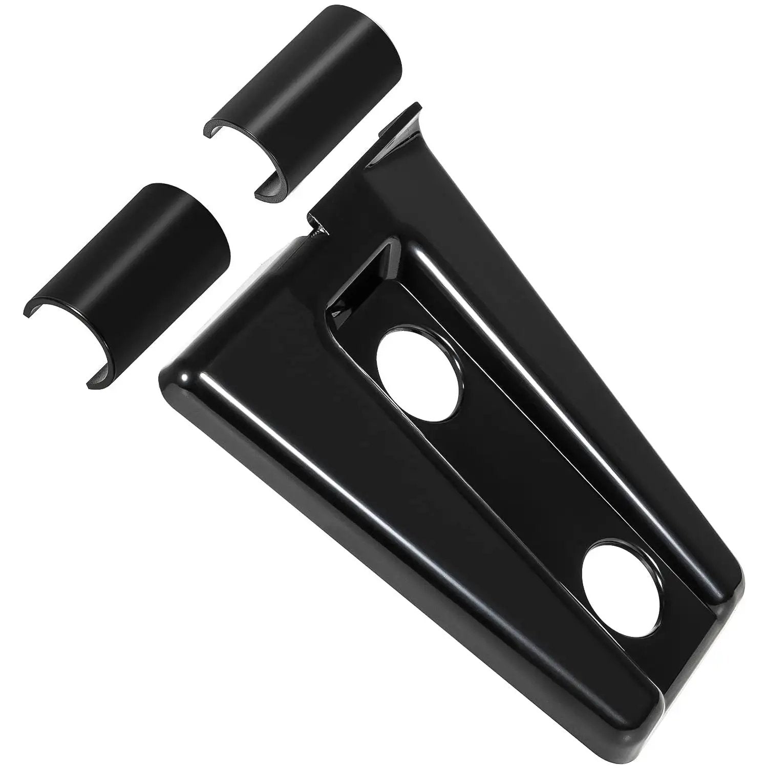Door Hinge Trim Kit for Wrangler JK JKU 2007-2018 Black 8 Piece with two black plastic cover parts visible
