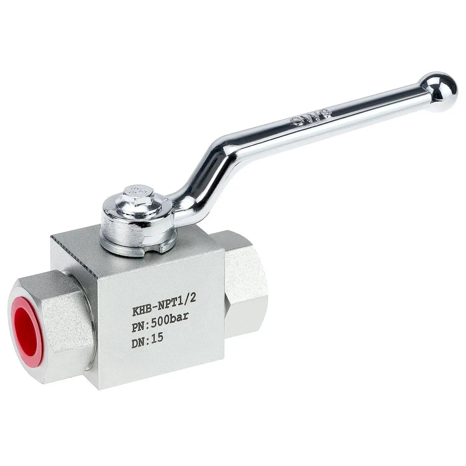 Heavy Duty One Half Inch NPT Hydraulic Ball Valve With 7250 PSI Rating Two Way Shut Off Rugged Built To Last Carbon Steel Construction