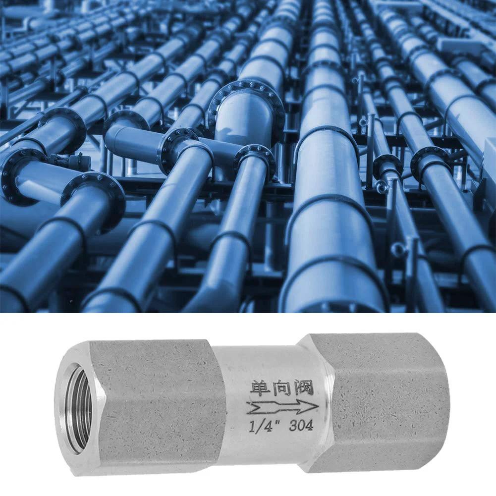 Stainless Steel Air Check Valve One Way Valve For High Temperature And High Pressure With Female Thread Hex Connection