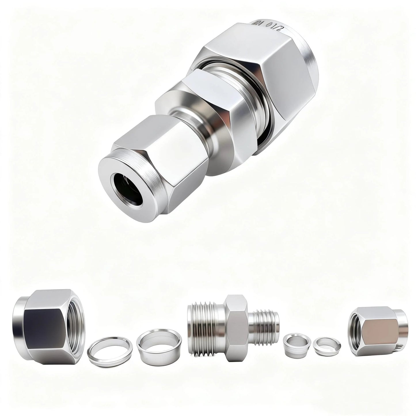 Premium 304 Stainless Steel Compression Tube Fitting Reducing Union With Double Ferrule Straight Adapter One Quarter To Three Eighths Inch Tubing For Fuel Oil Air And Some Corrosive Liquids Corrosion Resistant And High Temp Tolerant Two Pack Lophtnix
