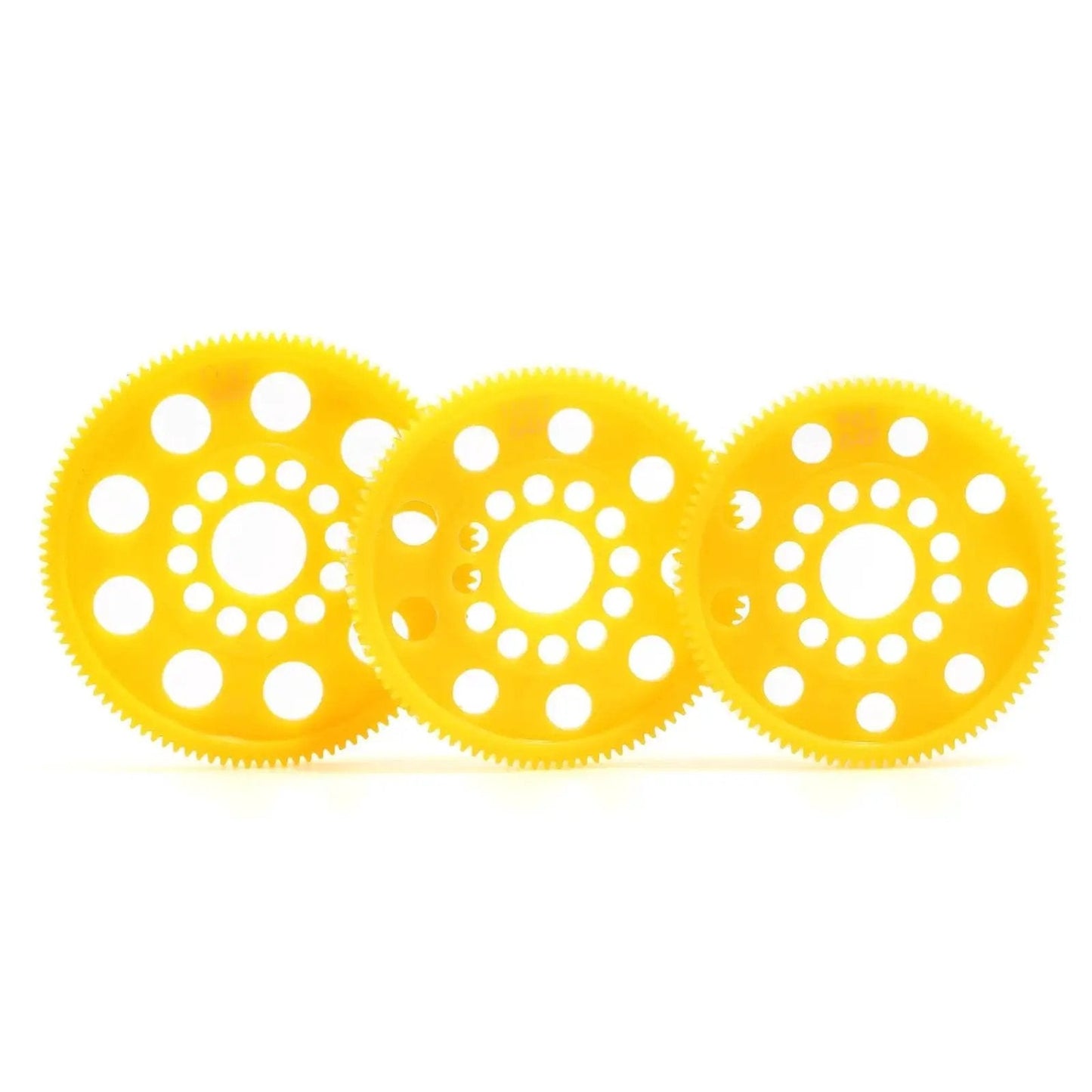 64P 96T Spur Gear for 1 To 10 On Road RC Cars, High Precision Plastic Main Gear, lightweight, durable gear trio, frontal view