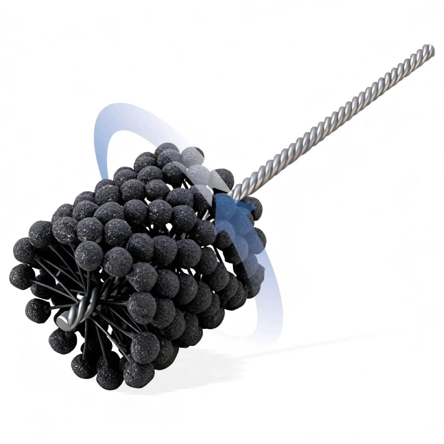 Cylinder Honing Ball Brush 4.125 Inch Diameter 240 Grit Silicon Carbide with flexible abrasive balls and twisted shank