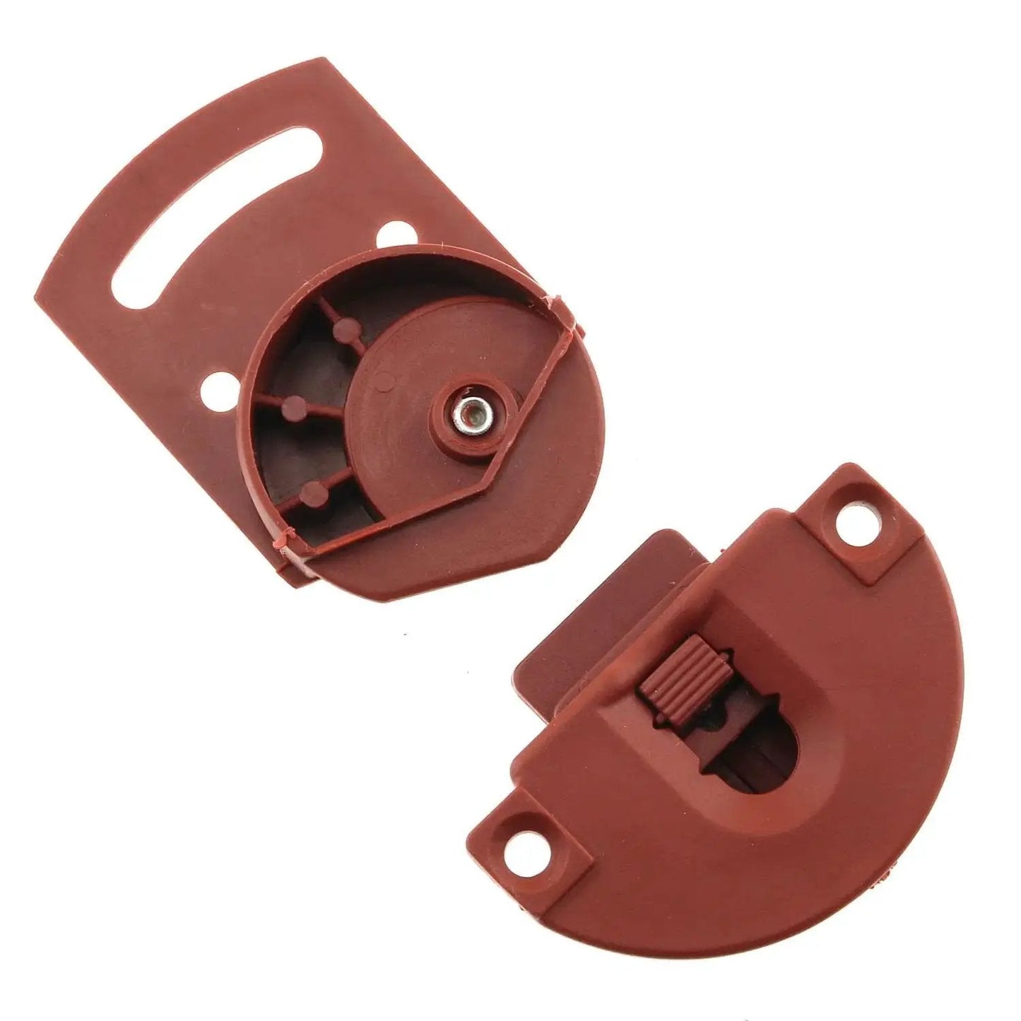 Two Pairs Classic Wardrobe Sliding Door Roller Gear Track Panel Internal Kit With Nylon Silent Pulleys shown in brown