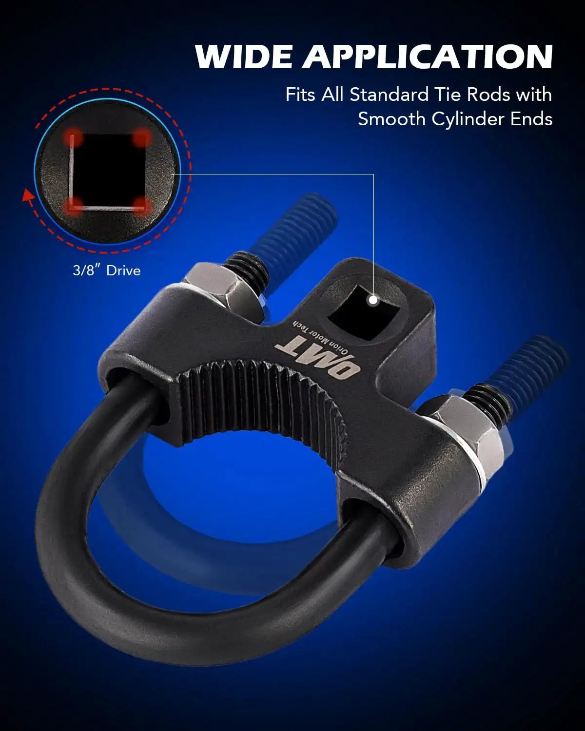 Inner Tie Rod Removal Tool Eighth Inch Square Drive Fits 27 To 44 Mm Ends with smooth cylinder ends view