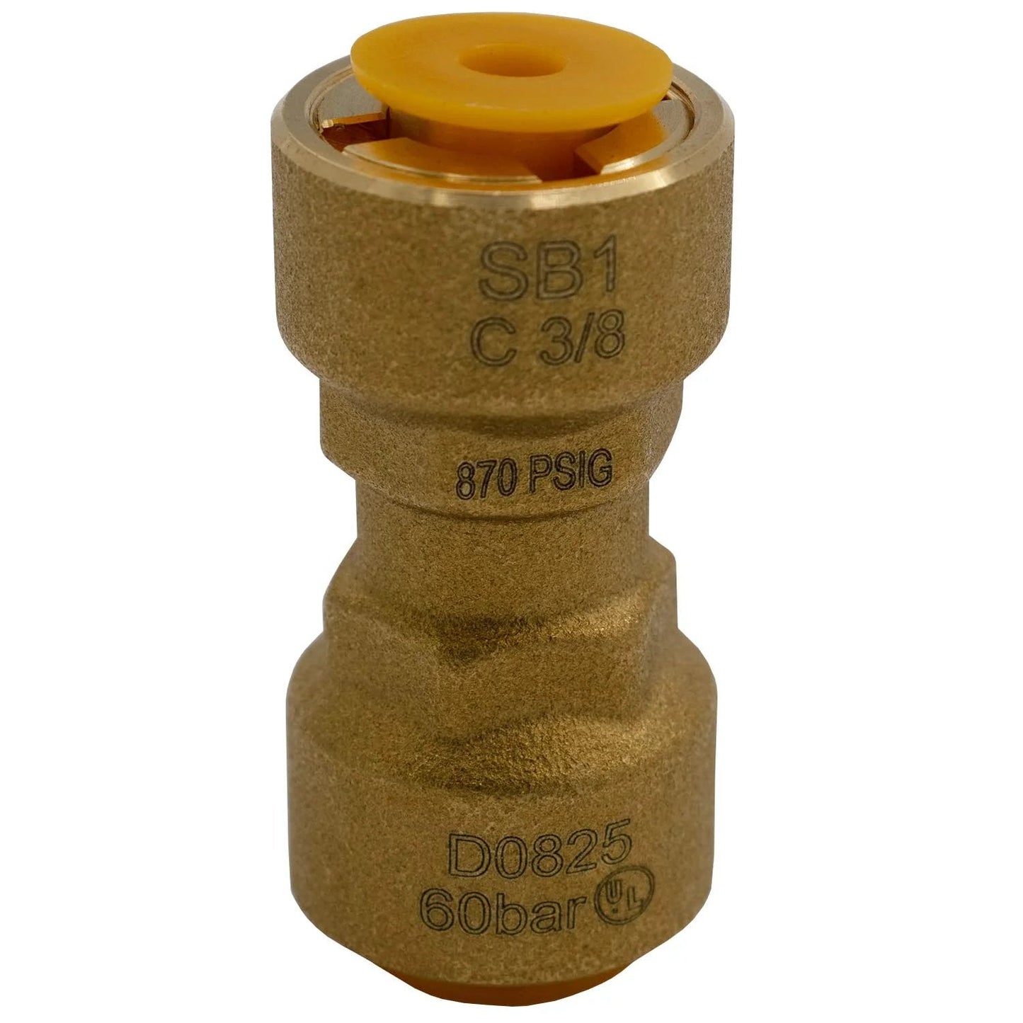 Three Eighth Inch Quick Connect Brass Coupler SB1 Easy Install For HVAC Systems No Brazing Tools Or Purge Needed C3771 Brass Body