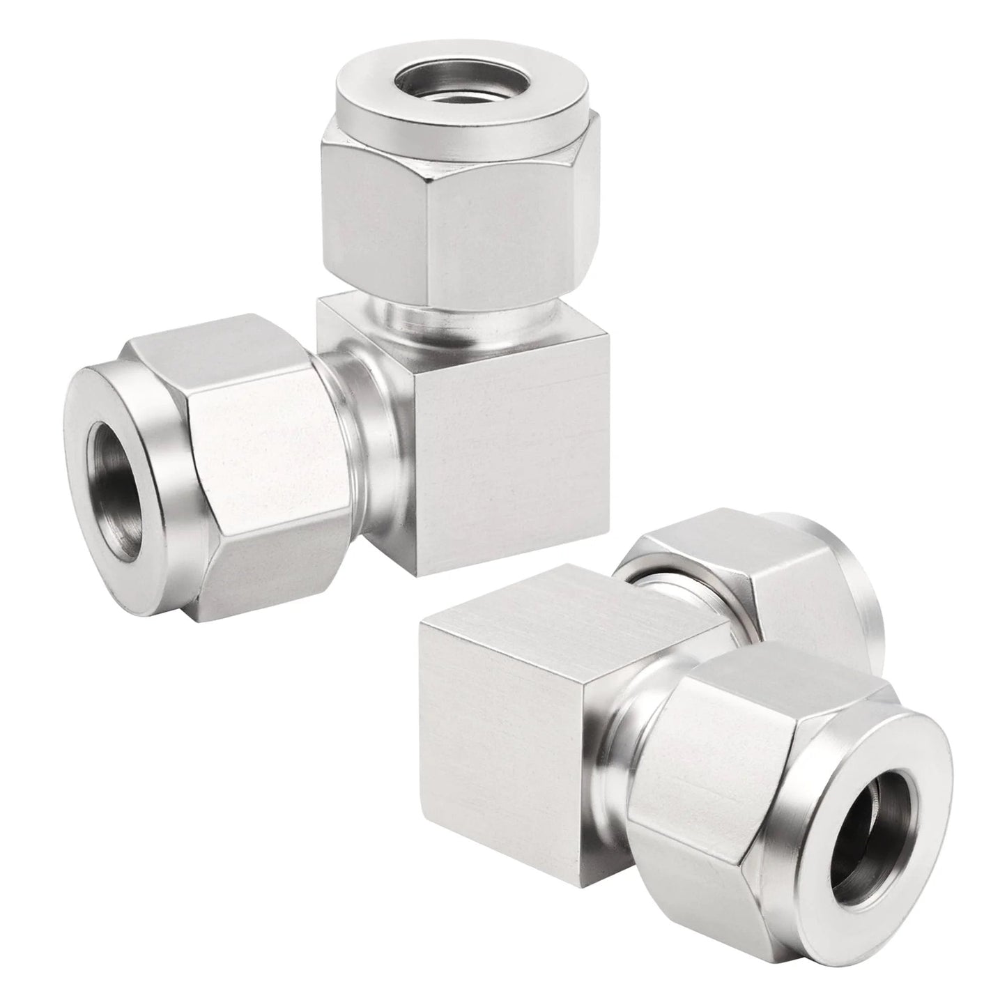 Stainless Steel 304 Compression Tube Fitting 90 Degree Elbow For Quarter Inch OD To Quarter Inch OD Tubing Pack Of 2 High Pressure Up To 2900 PSI Wide Temperature Range Minus 50 To 450 Celsius Corrosion Resistant And Easy Install Yoebor