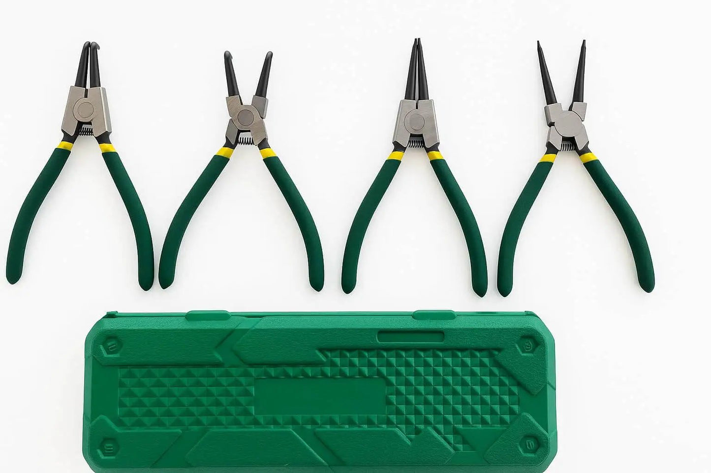 7 Inch Snap Ring Pliers Set 4 Piece Heavy Duty Retaining Ring Pliers Kit For Internal And External Circlips Straight And Bent Jaw Options