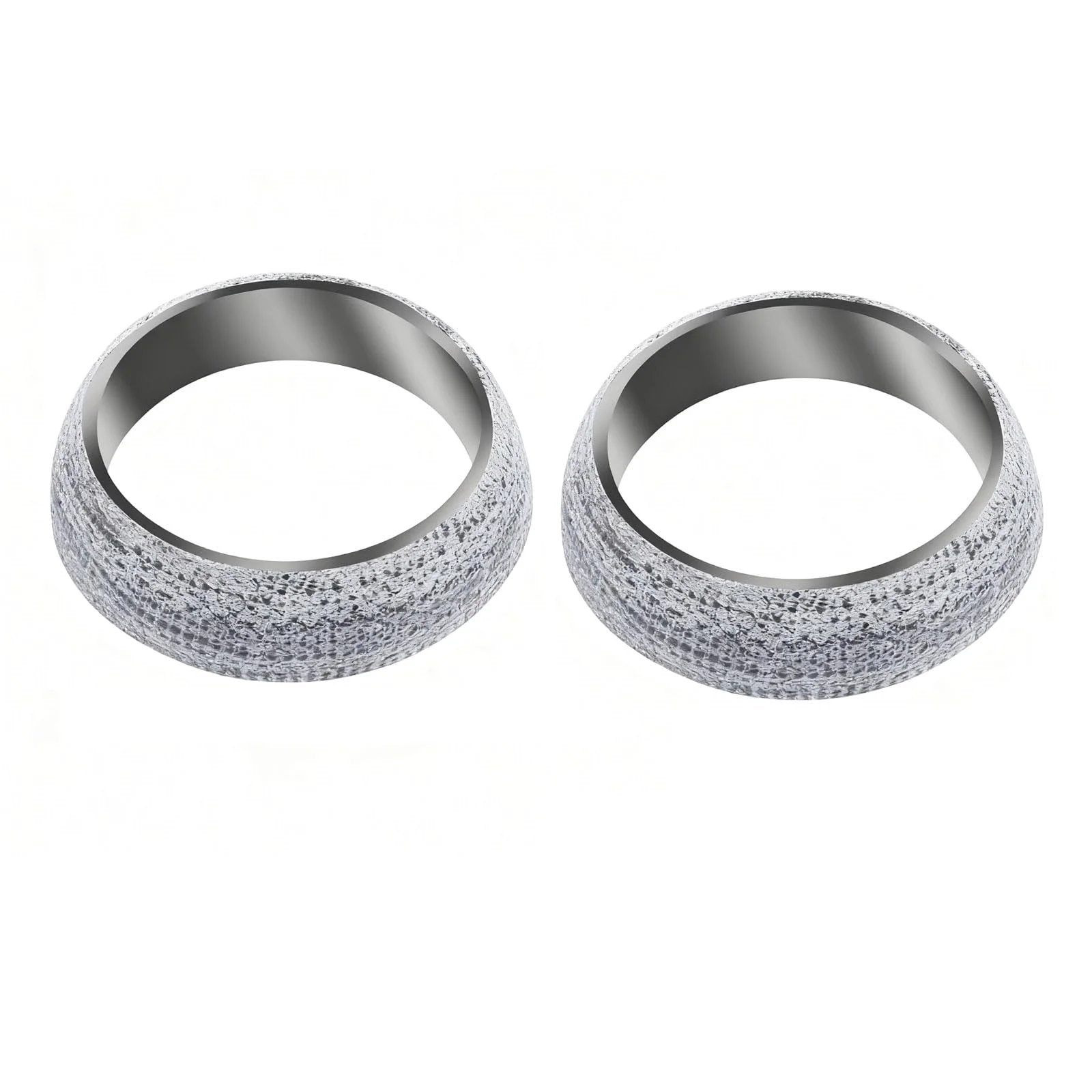 Two Pack Two And A Half Inch Exhaust Donut Gasket 65mm Outer 48mm Inner Seal Ring High Grade Graphite With Ceramic Lubricant, front view
