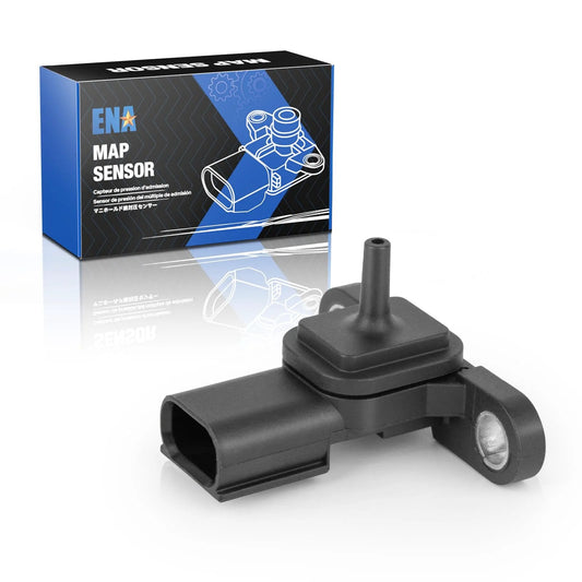MAP Sensor For Toyota Vehicles 2018 2025 Works With RAV4 Prime Camry Highlander Sienna Corolla Venza Corolla Cross Prius Tundra Crown Sequoia Avalon Replacement AS689 Engine Sensor. Black sensor with box packaging visible
