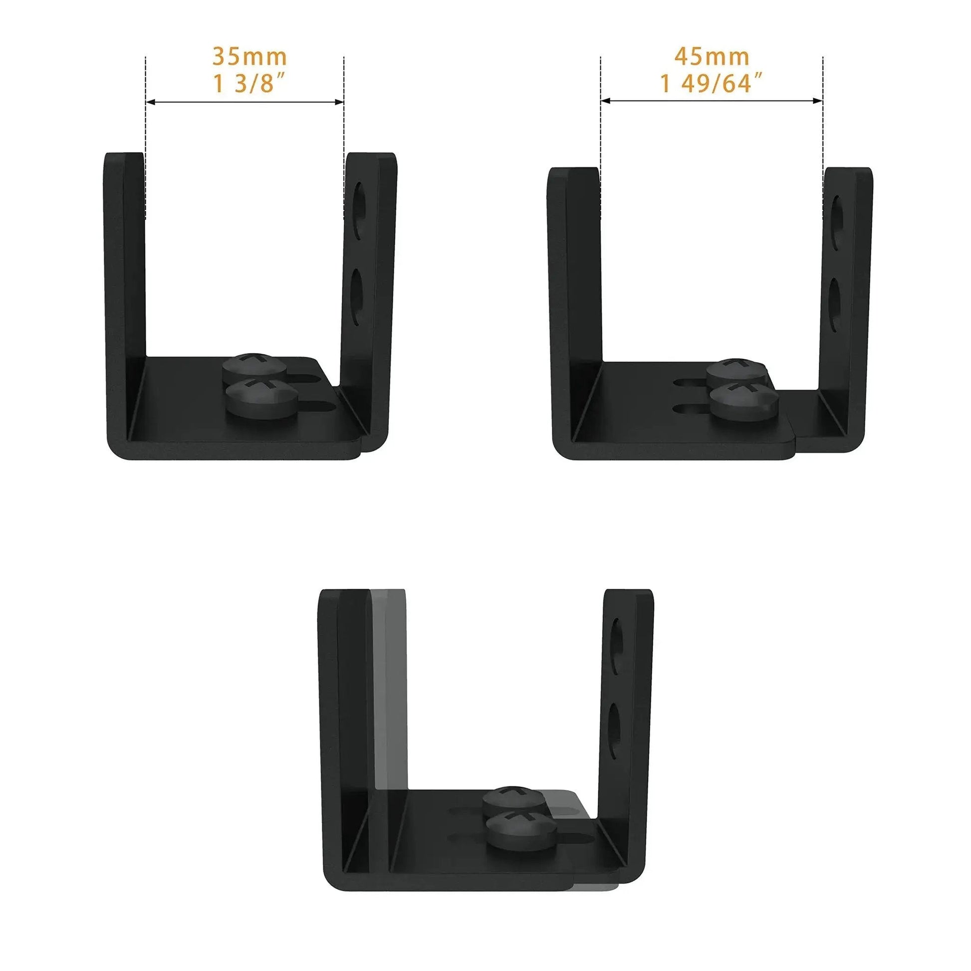 Matte Black Floor Guide For Wall Mount Sliding Barn Door Hardware Set Of 2, Fits Non Grooved Doors From 1.375 To 1.75 Inches Thick