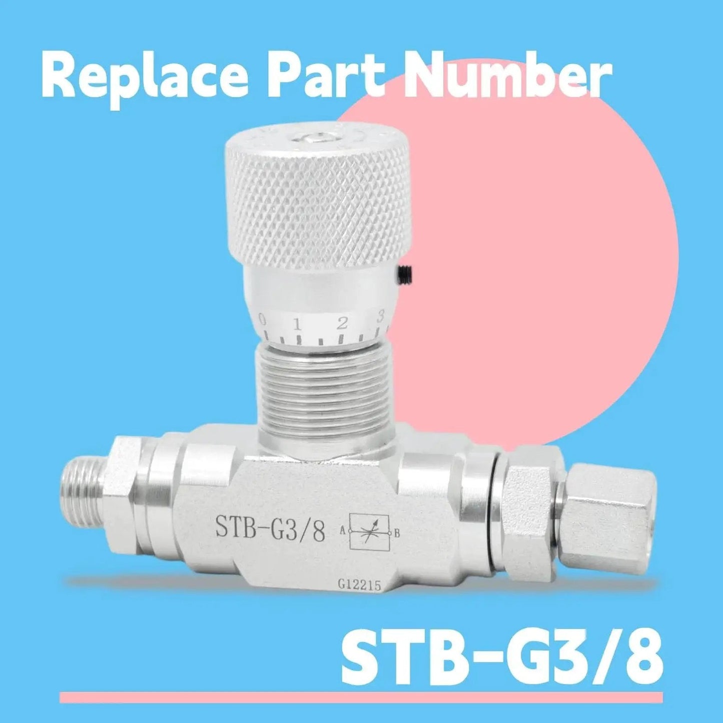 Heavy Duty Three Eighths Inch L08 Hydraulic Flow Control Valve for One to Two Ton Mini Excavators, STB G3/8 Replacement