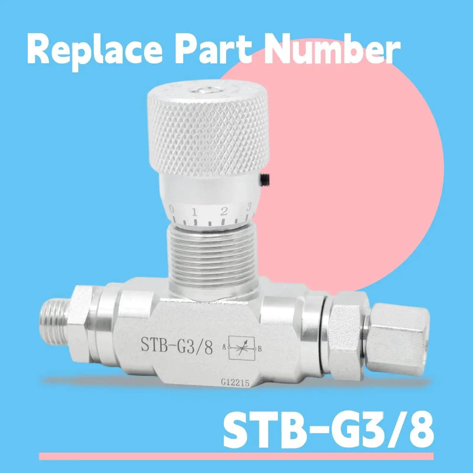 Heavy Duty Three Eighths Inch L08 Hydraulic Flow Control Valve for One to Two Ton Mini Excavators, STB G3/8 Replacement