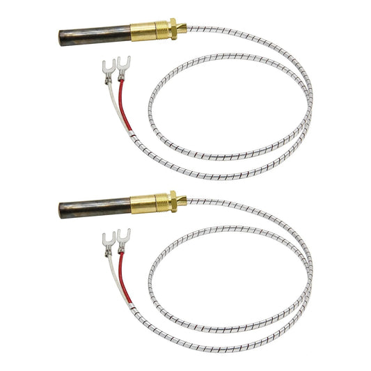 Two Pack 24 Inch 750mV Thermopile Generators Q313A Compatible With Heat Glo Heatilator Gas Ovens Fireplaces Water Heaters And More Aluminum Body With Spiral Or Two Pole Plug In