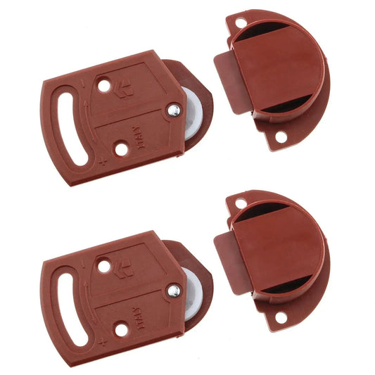 Two Pairs Classic Wardrobe Sliding Door Roller Gear Track Panel Internal Kit With Nylon Silent Pulleys, brown plastic parts