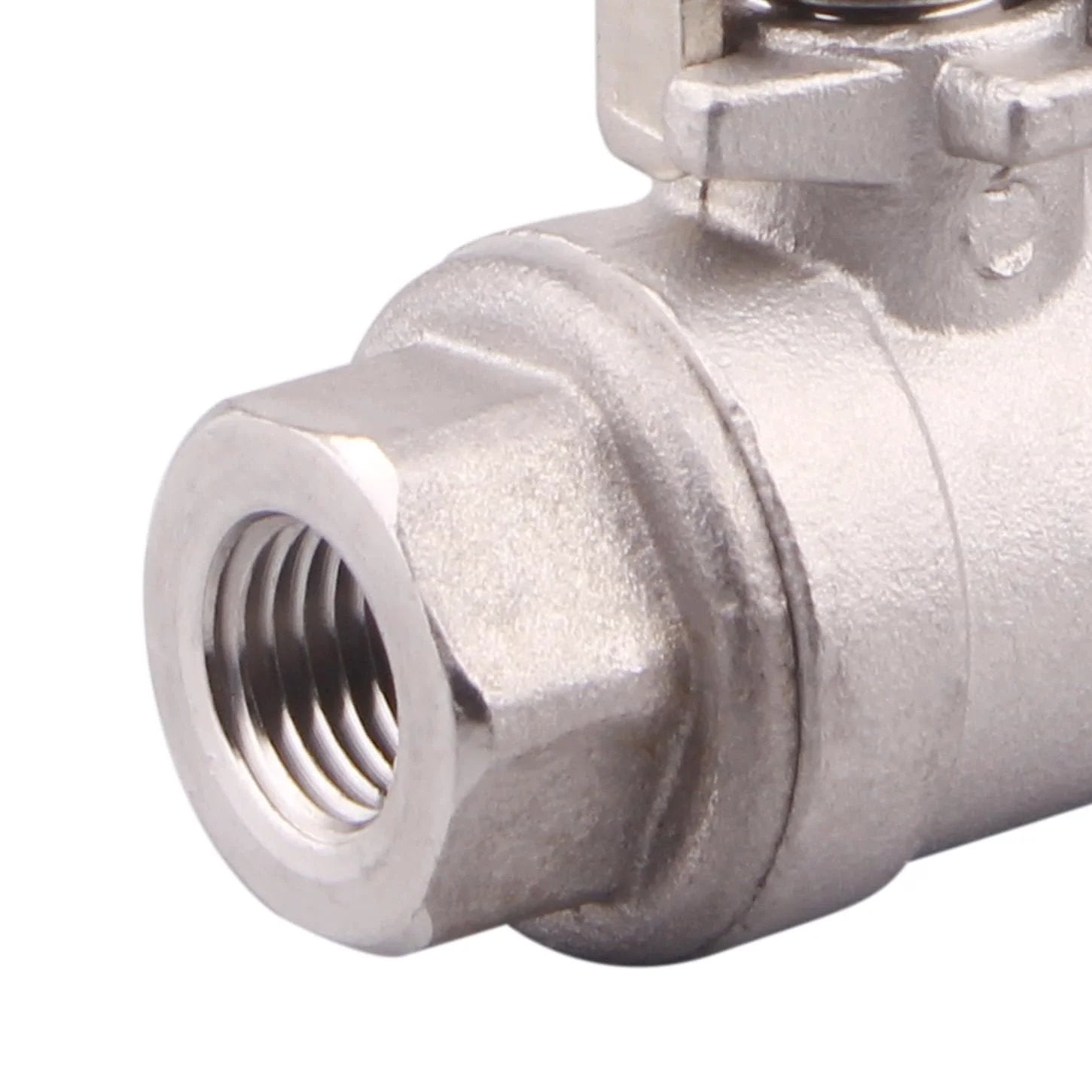 Close-up of Heavy Duty Full Port Stainless Steel Ball Valve Set With Locking Device Two Pack 304 Grade For Water Oil Gas WOG One Quarter Inch NPT