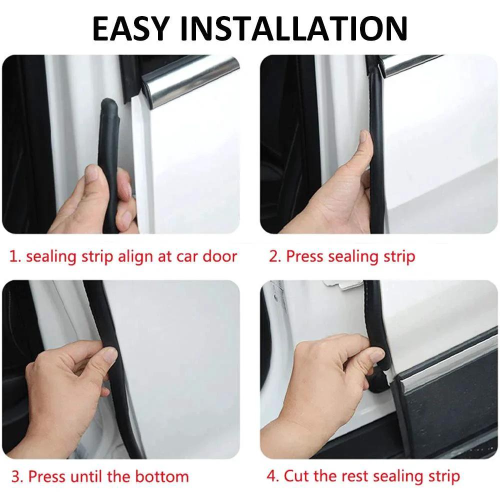 Installation steps of 20 Ft Car Door Weather Stripping Seal With Side Bulb Push On EPDM Foam Rubber Gasket Stainless Steel Clips