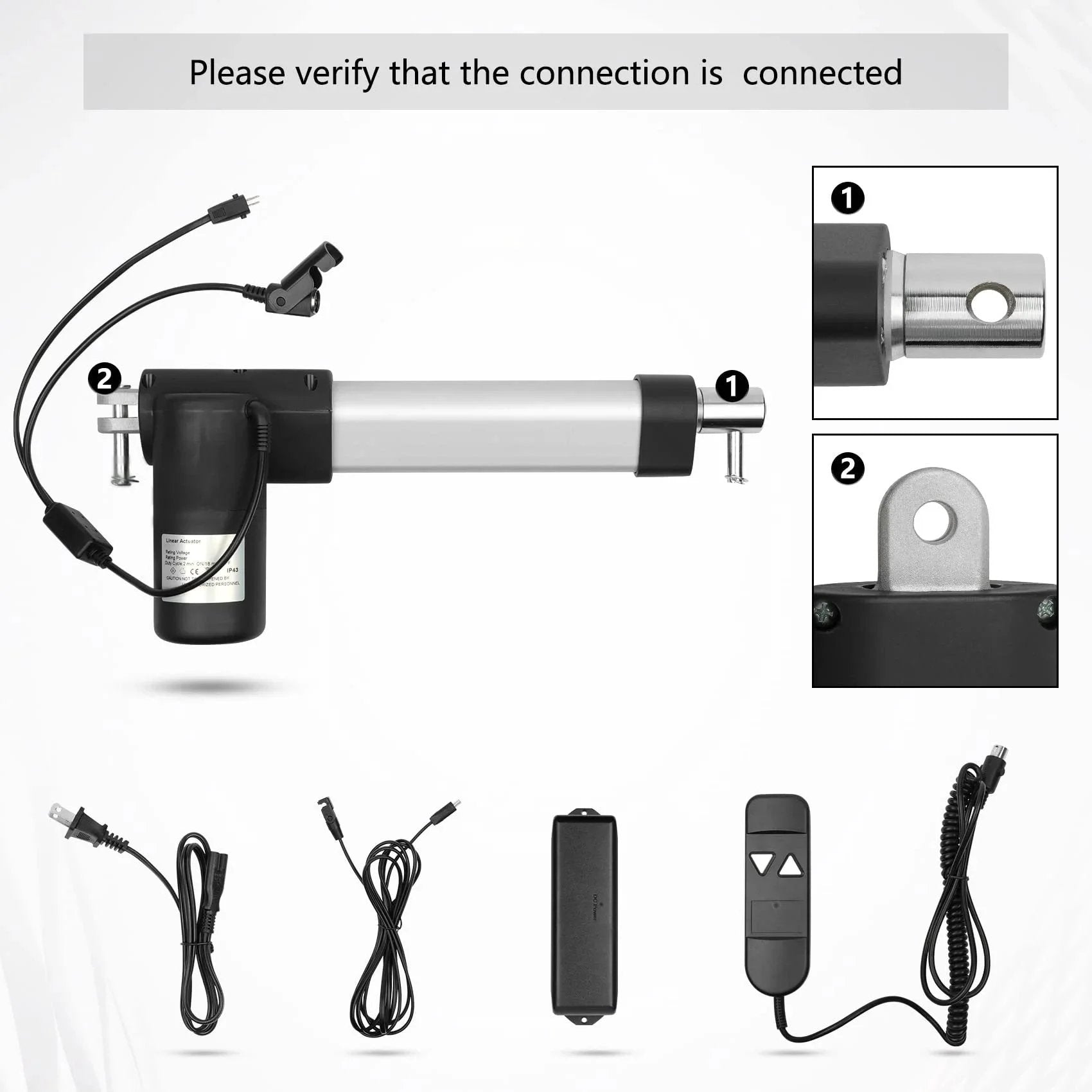 Heavy Duty Electric Recliner Actuator Replacement Kit For Lift Chairs 24V DC Motor Feikeer Compatible 8.27 Inch Stroke