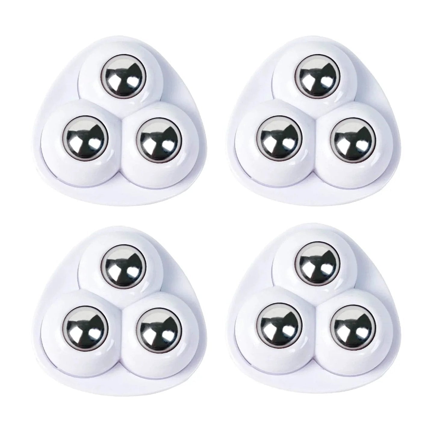 4 Pcs Self Adhesive Caster Wheels 360 Degree Swivel Mini Universal Wheel Set For Appliances Furniture Cabinets White With Stainless Steel Ball Bearings Ideal For Kitchen Islands Rolling Buckets Drawer Units And DIY Projects Lightweight Non Marking