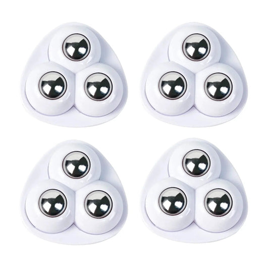 4 Pcs Self Adhesive Caster Wheels 360 Degree Swivel Mini Universal Wheel Set For Appliances Furniture Cabinets White With Stainless Steel Ball Bearings Ideal For Kitchen Islands Rolling Buckets Drawer Units And DIY Projects Lightweight Non Marking
