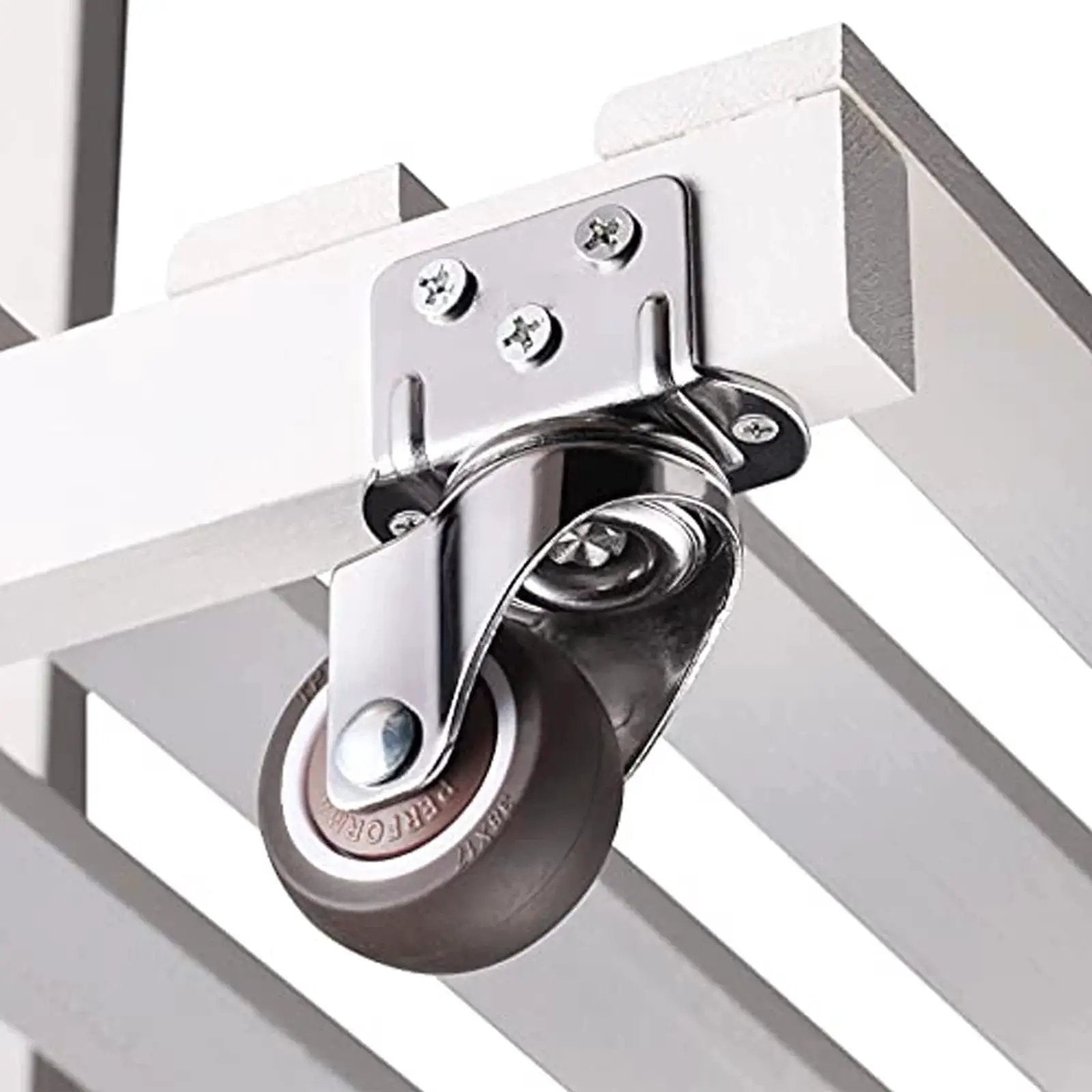1 Inch Swivel Plate Casters With Brake on furniture, L Bracket Side Mount, TPR Rubber Quiet Mute Casters for Replacement, non marking