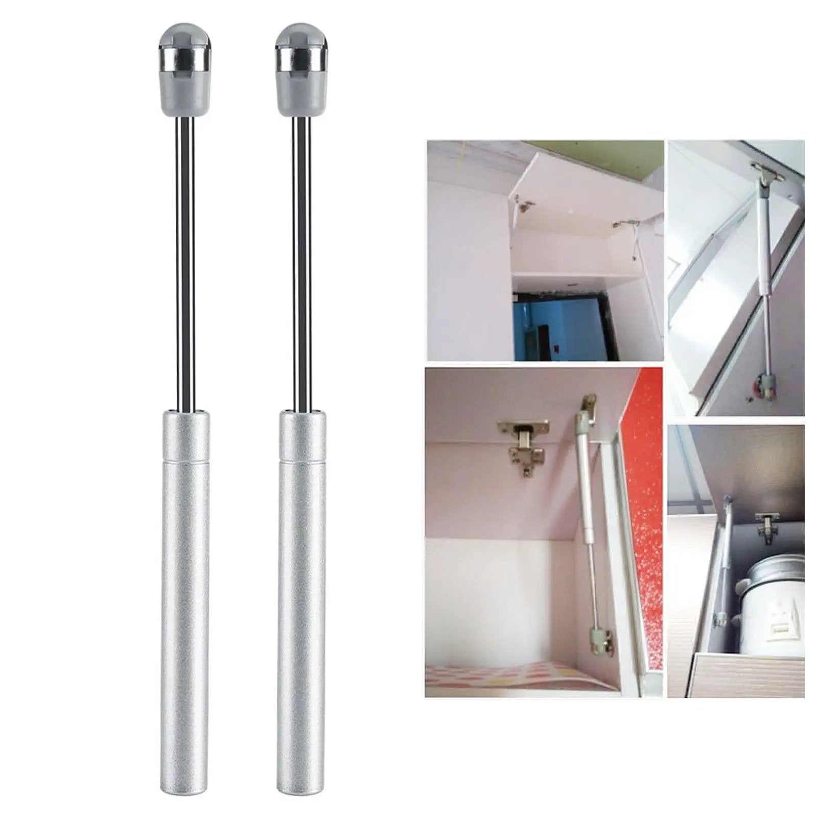 Soft Close Gas Stay Hinges for Cabinets and Storage Boxes, 2 Pack, 150N Lift Support With Thick Zinc Alloy Connector shown in use