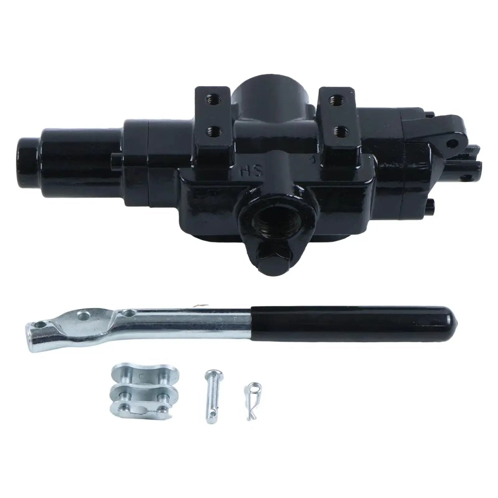 Hydraulic Directional Control Valve for NorTrac Log Splitters, 4 Way 3 Position, 20 GPM, Model 2661419 with handle and fittings