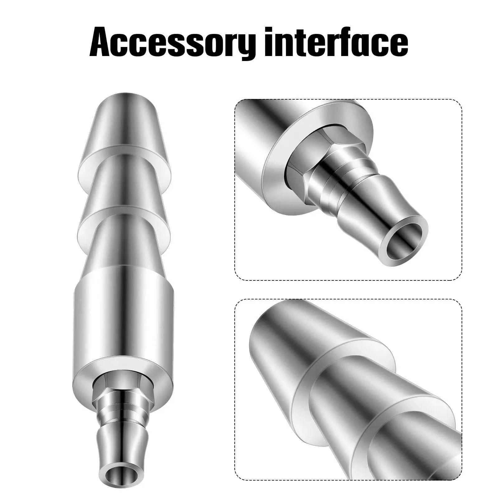 2 Pack Vac U Lock Adapter Quick Air Connector Quick Connect Fittings for Vacuum Systems Aluminum Alloy Silver 12 cm Length