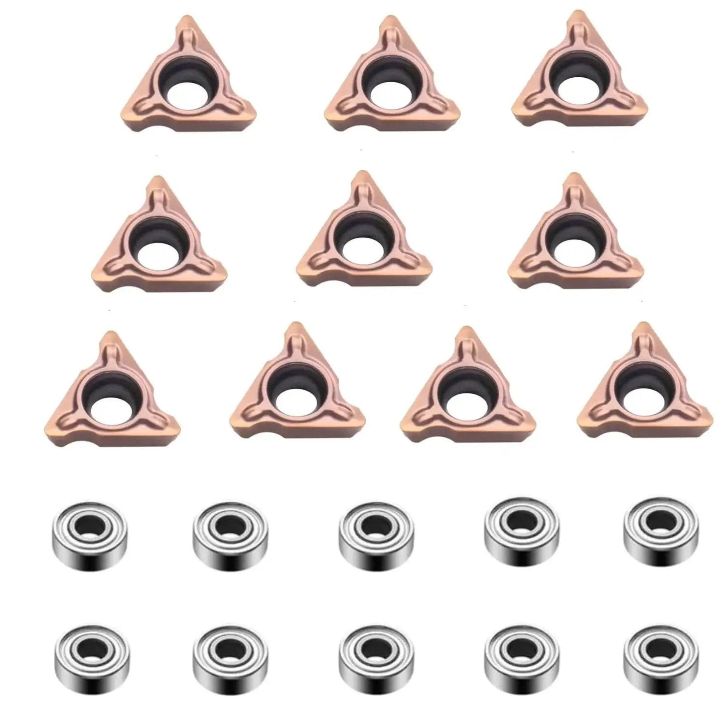 Carbide Turning Indexable Inserts For Chamfer Tools And Pneumatic Chamfering Machines with 10 Replacement R Angle Blades and Bearings