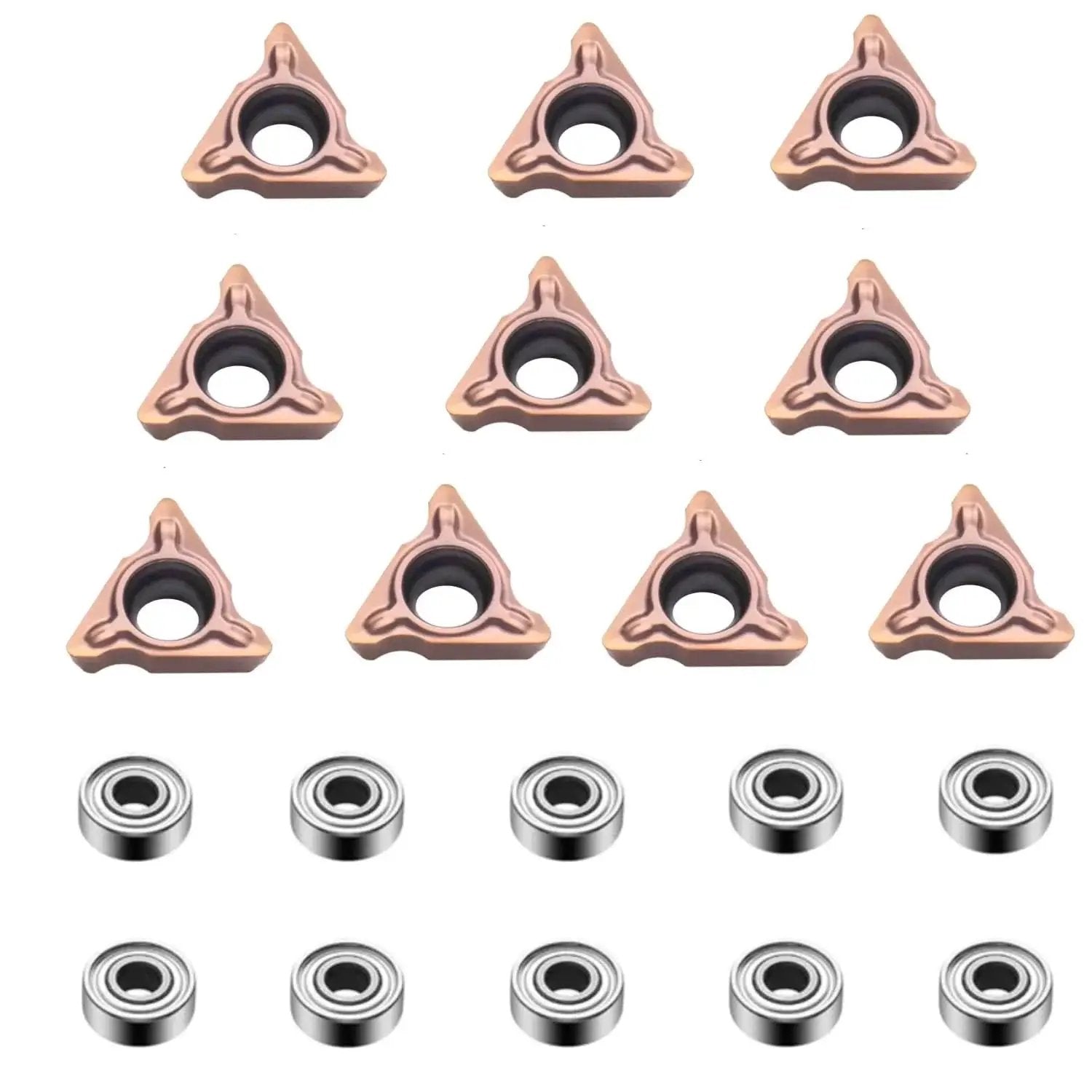 Carbide Turning Indexable Inserts For Chamfer Tools And Pneumatic Chamfering Machines with 10 Replacement R Angle Blades and Bearings