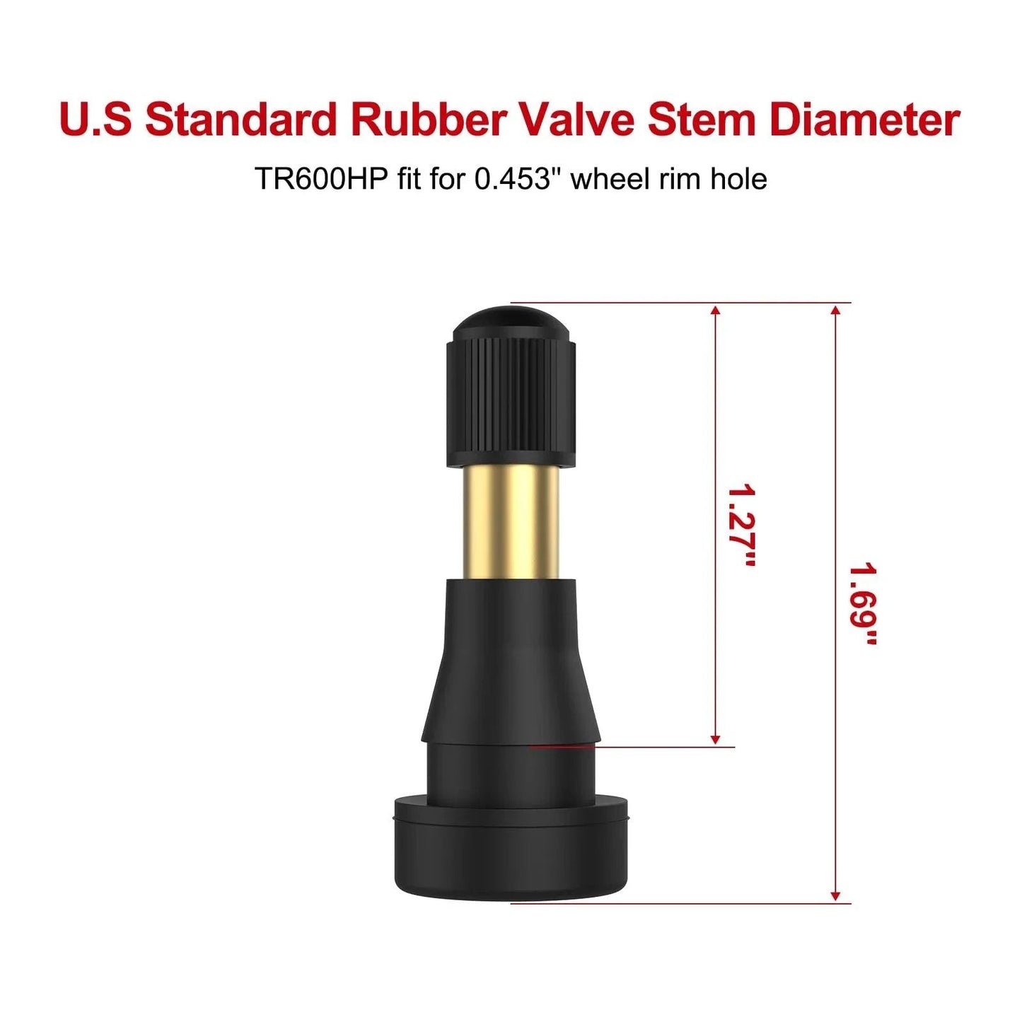 High Pressure Brass Stem Snap In Tire Valves For 0.453 Inch Rim Holes 11.5mm EPDM Rubber Core 5 Pack Fits Most Pickups And Heavy Duty Vehicles Durable Seal And Easy Install SUNSOUL TR600HP