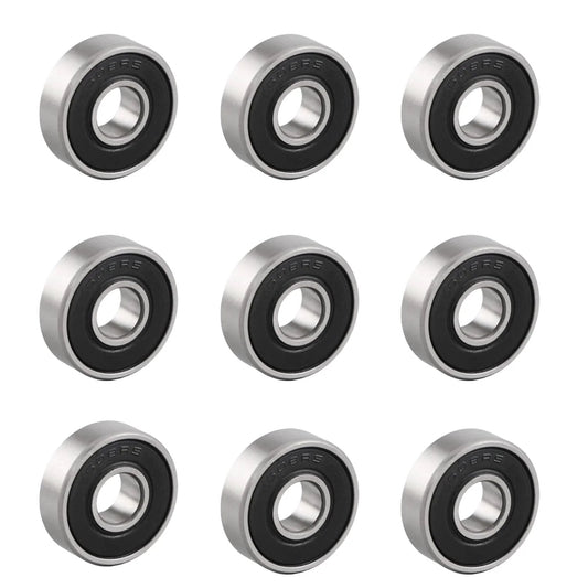 608 2RS Ball Bearings Set For Skateboards And Small Machinery, 10 Pack, Double Rubber Sealed Deep Groove Bearings 8x22x7mm, High Hardness Bearing Steel For Smooth Spins And Durable Performance