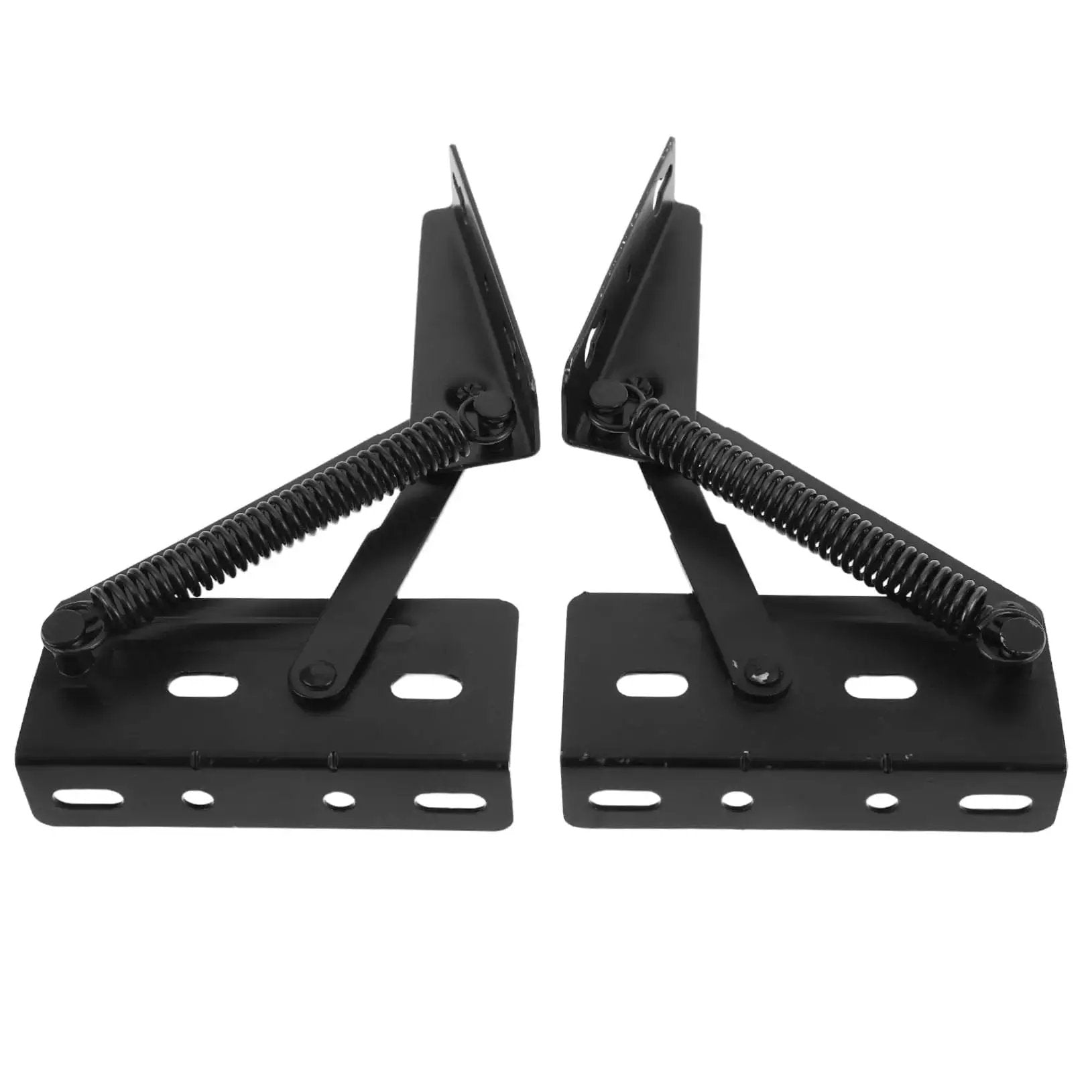 Folding Sofa Hinge Kit With Spring Loaded Storage Brackets For Cabinets And Furniture, heavy duty steel hinges, side view