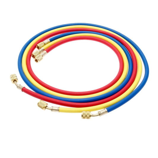 R410A Refrigerant Charging Hoses Set Surieen 60 Inch 1 Quarter SAE To 5 Sixteenth SAE Fits R410 And R32 Air Conditioning HVAC Manifold Kit