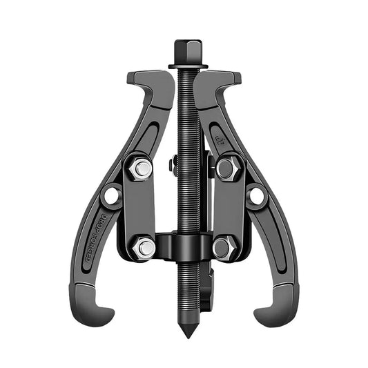 Front view of a 3 Jaw Inner Bearing Puller With Reversible Jaws Heavy Duty Removal Tool, made from carbon steel.
